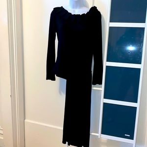 Calvin Tran designer black “half way down the runway dress”